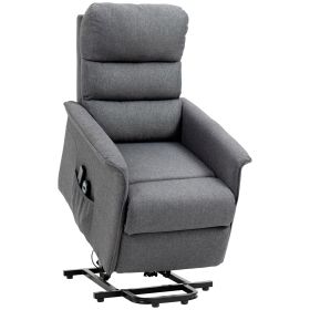 Power Lift Chair Recliner Massage Chair with 3 Vibration Modes Remote Control for Living Room Office Furniture Gray